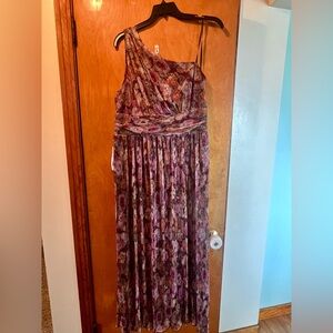 Elegant Floral One-Shoulder Dress